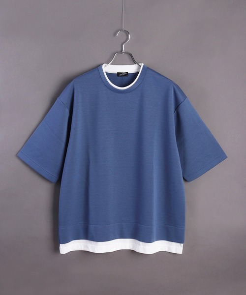 極美品　マディソンブルー 鹿の子 半袖カットソー スウェット　01　ホワイト WESTSEA（ウエストシー） tシャツ 鹿の子ダンボール レイヤード 半袖