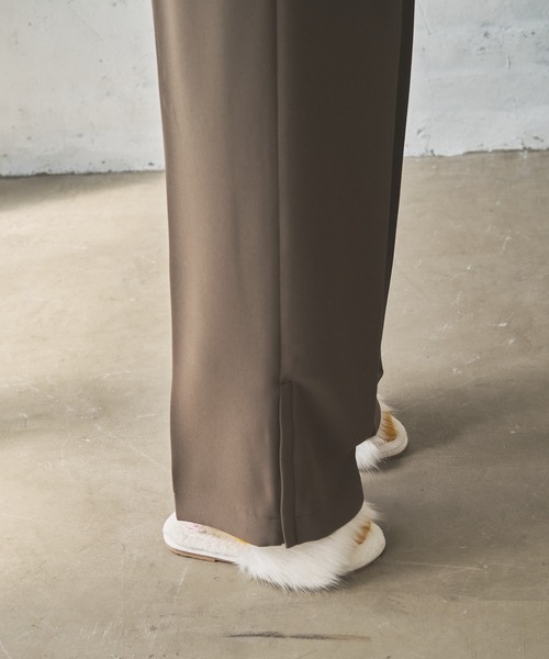 パンツ 裾ZIPセンタープレスイージーパンツ レディース_6
