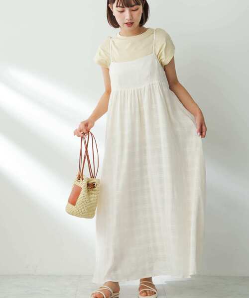 ワンピース バックデザインキャミワンピース レディース : 74324203 