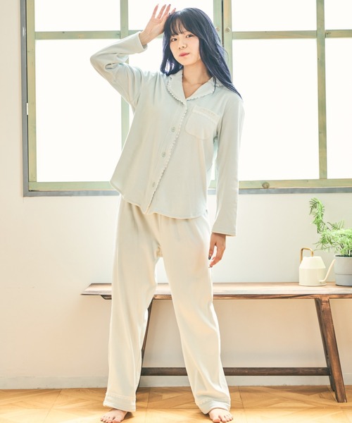 PAUL&JOE ルームウェア パジャマ 「PAUL＆JOE」ベロアレース パジャマ  