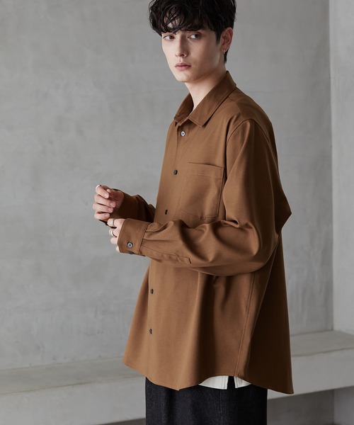 MONO-MART シャツ 「ZOZO限定」メランジツイルストレッチルーズ