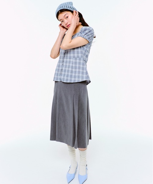 【完売品】FEKETE MIDI LACE PLEATS SKIRT FEKETE スカート LOW WAIST MIDI PLEATS SKIRT / ローウエスト
