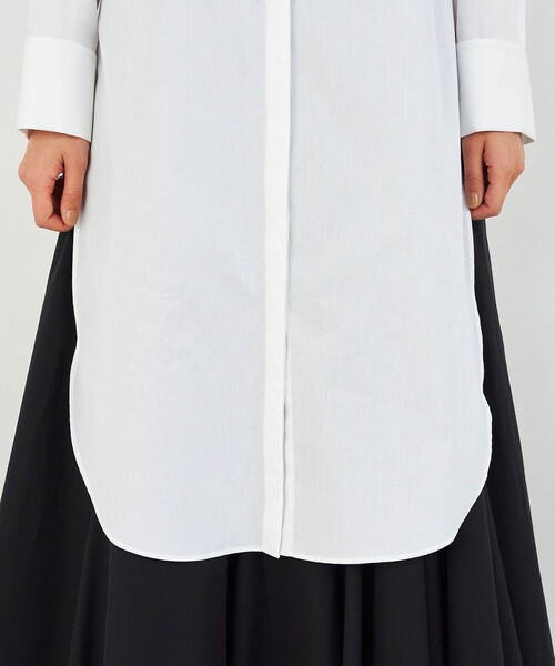 美品 デプレ トゥモローランド 4万円 ブザムシャツワンピース ホワイト 448 DES PRES（デプレ） シャツワンピース ドビークロス ブザムシャツ
