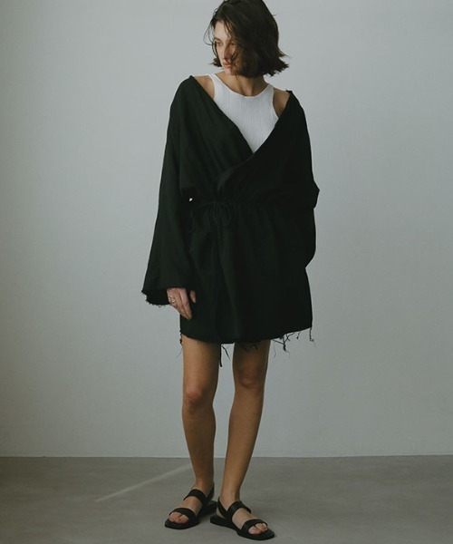 シャツ ブラウス ガーゼワッシャーカシュクールトップス レディース  