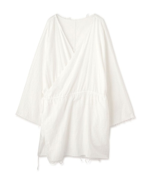 シャツ ブラウス ガーゼワッシャーカシュクールトップス レディース  