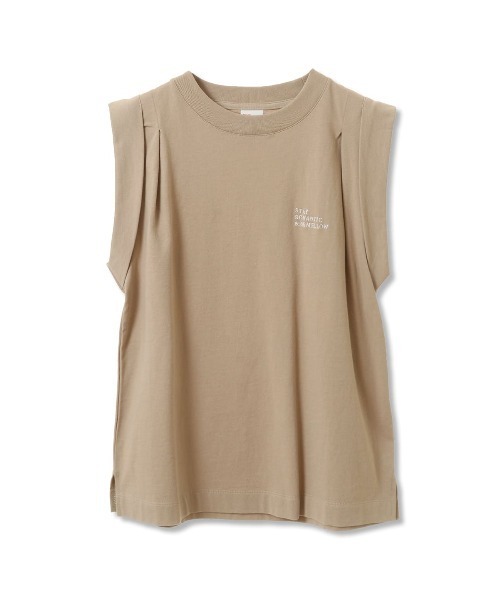 tシャツ COEL × ＋81BRANCA ポイント刺繍ノースリーブTシャツ レディース COEL tシャツ × ＋81BRANCA ポイント刺繍ノースリーブTシャツ
