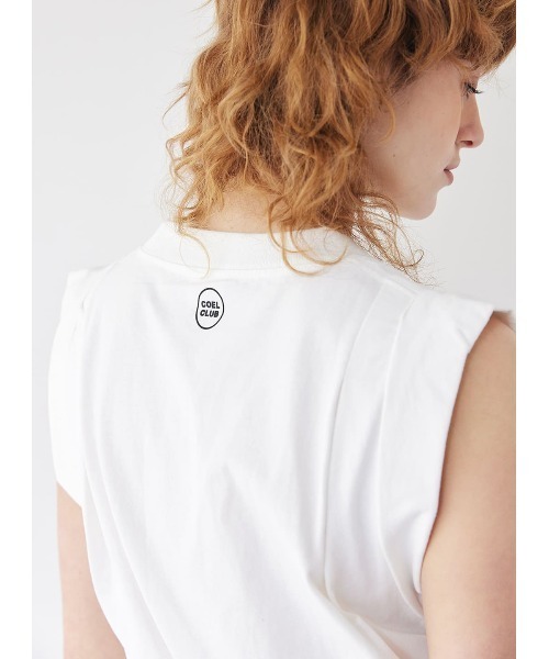 COEL tシャツ × ＋81BRANCA ポイント刺繍ノースリーブTシャツ