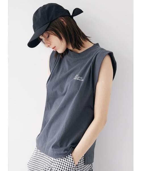 COEL tシャツ × ＋81BRANCA ポイント刺繍ノースリーブTシャツ