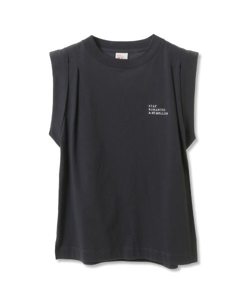 tシャツ COEL × ＋81BRANCA ポイント刺繍ノースリーブTシャツ レディース COEL tシャツ × ＋81BRANCA ポイント刺繍ノースリーブTシャツ