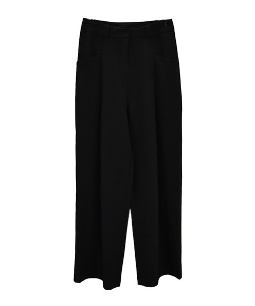 Reurie' スラックス パンツ ベーシックタックワイドスラックス
