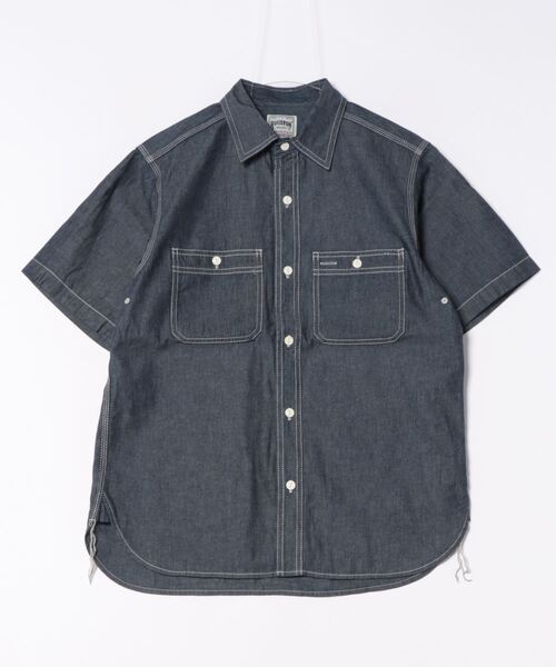 ブラウス シャツ 「HOUSTON」USN COTTON S/S WORK SHIRT レディース メンズ