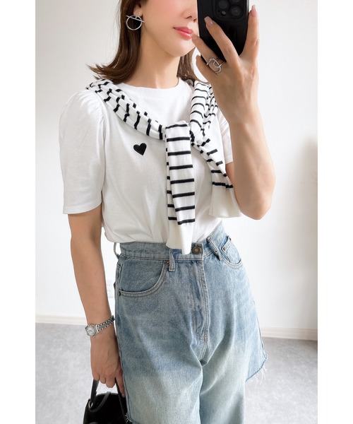 ハートモチーフ Tシャツ STAY GOLD tシャツ 「STAYGOLD」ハートモチーフ オーバーサイズ