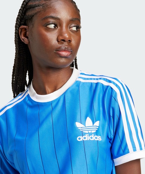 adidas スリーストライプス ピンストライプ半袖Tシャツ アディダス アディカラースリーストライプス ピンストライプ半袖