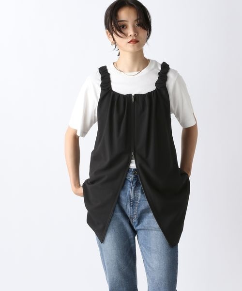 シャーリングミニジャンスカ　ジーナシス　jeanasis ワンピース　ミニ JEANASIS ジャンパースカート シャーリングミニジャンスカ
