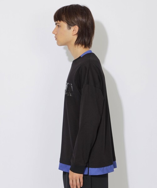 CB CRESTBRIDGE tシャツ フォイルプリントパーシャルチェックロンT