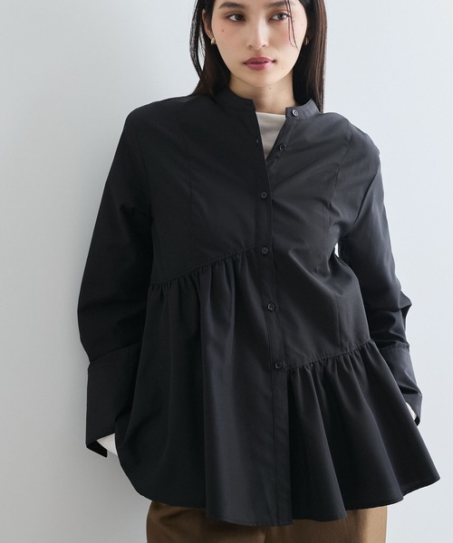 VIS ブラウス シャツ 「ドラマ着用」アシンメトリーフレアー
