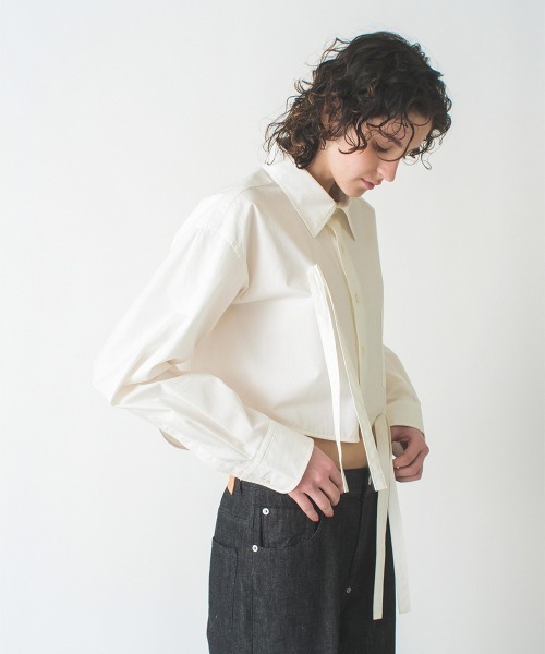 ブラウス シャツ ribbons shirt レディース ALEXIA STAM ブラウス シャツ Gather Ribbon Blouse /ギャザー