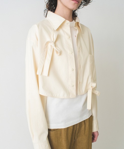 ブラウス シャツ ribbons shirt レディース ALEXIA STAM ブラウス シャツ Gather Ribbon Blouse /ギャザー