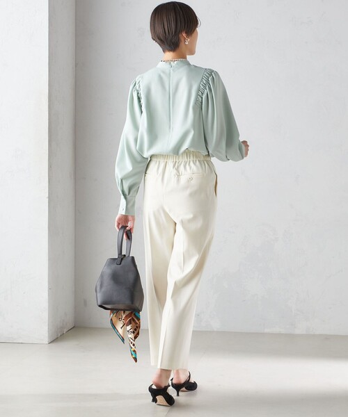 SHIPS（シップス） ブラウス シャツ 「手洗い可能」ウール混 スタンド