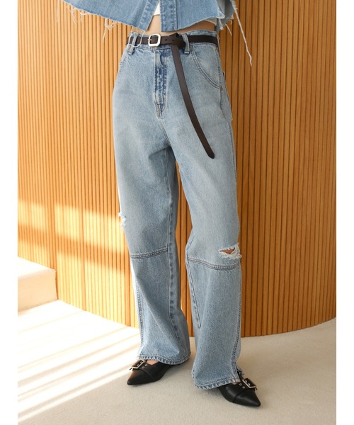 ungrid デニムパンツ【美品】24インチ Ungrid 「Ungrid」 デニムパンツ 24inch ブルー レディース