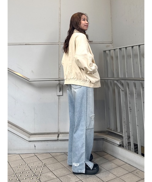 Ungrid ジーンズ デニム デニムパンツ ヘムスリットクラッシュ