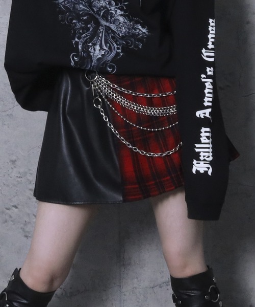 Amilige（アミリージュ） スカート PUバイカラーチェーンベルト付き