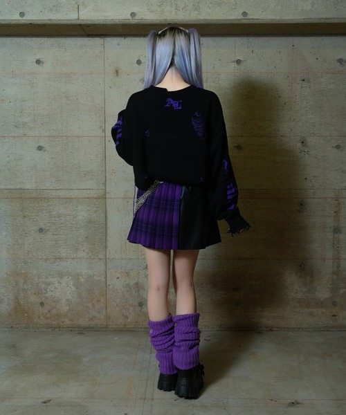 Amilige（アミリージュ） スカート PUバイカラーチェーンベルト付き