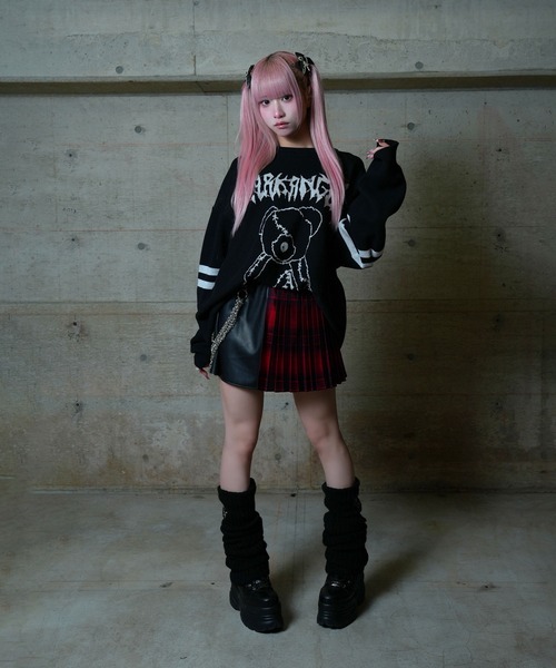 Amilige（アミリージュ） スカート PUバイカラーチェーンベルト付き