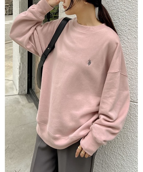 トレーナー スウェット 「U.S. POLO ASSN.」「別注」ワンポイント刺繍ピーチ裏起毛スウェット レディース メンズ