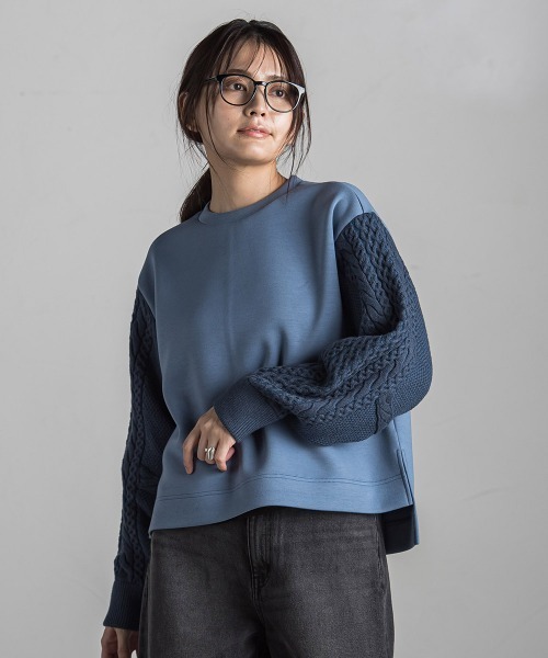 MAYSON GREY / メイソングレイ 3Dニットスリーブダンボールニットプルオーバー≪手洗い可能≫ MAYSON GREY ニット セーター 3Dニットスリーブダンボールニット