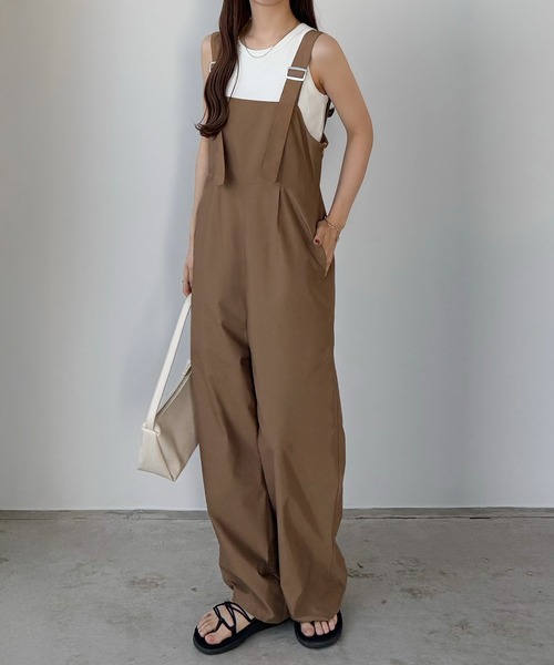サロペット・オーバーオール・オールインワン CFT. suspender wrap saroppet pt khaki callautia サロペット オーバーオール ワイドストラップナイロン