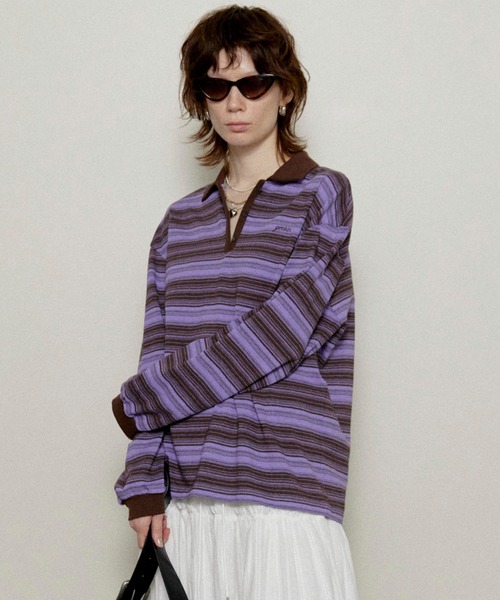 ポロシャツ ポロ Border Polo Shirt/ボーダーポロシャツ「MAISON SPECIAL/メゾンスペシャル」 レディース MAISON SPECIAL ポロシャツ ポロ Border Polo Shirt/ボーダー