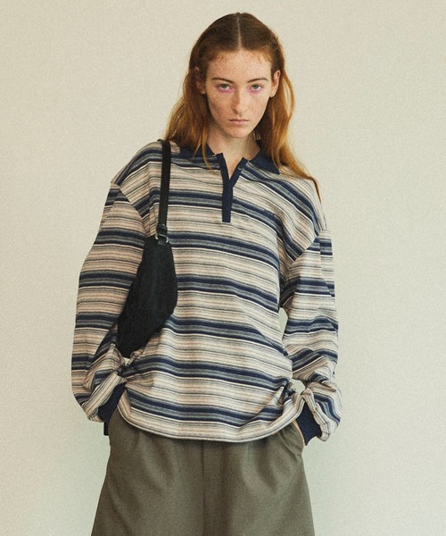 ポロシャツ ポロ Border Polo Shirt/ボーダーポロシャツ「MAISON SPECIAL/メゾンスペシャル」 レディース MAISON SPECIAL ポロシャツ ポロ Border Polo Shirt/ボーダー