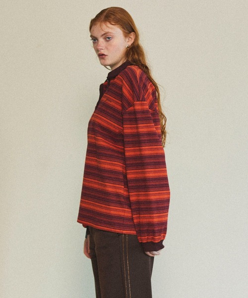 ポロシャツ ポロ Border Polo Shirt/ボーダーポロシャツ「MAISON SPECIAL/メゾンスペシャル」 レディース MAISON SPECIAL ポロシャツ ポロ Border Polo Shirt/ボーダー
