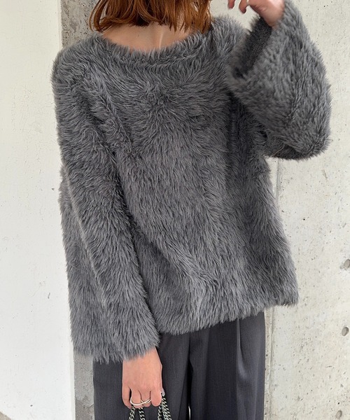 meilmada ニット セーター シャギーオーバーニットプルオーバー