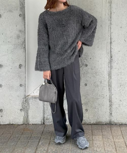 meilmada ニット セーター シャギーオーバーニットプルオーバー