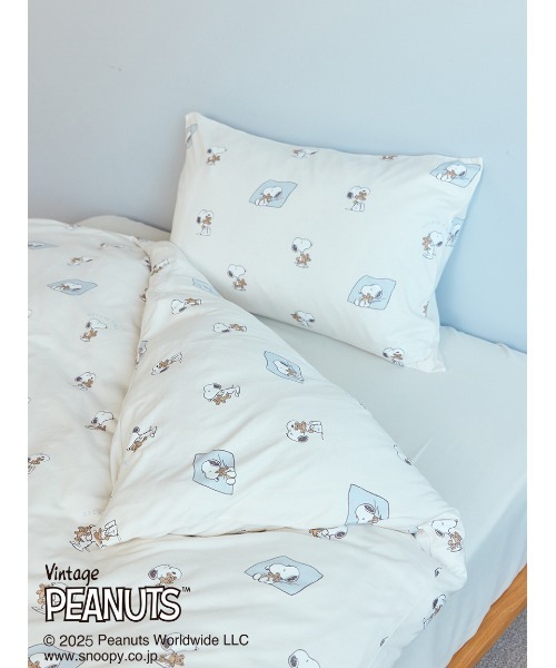 ベッド 寝具 「PEANUTS」「Sleep」SNOOPY×BEAR 総柄2点セット