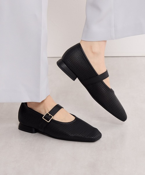 パンプス 「Made in Japan」「HIMIKO」パンチングレザーメリージェーンパンプス/651103の画像