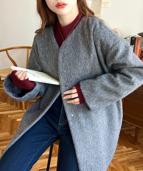 moment+ ノーカラーコート M アイボリー レディース : ZOZOTOWN Yahoo