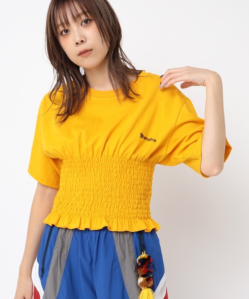 tシャツ M2375 シャーリングデザインＴ レディース