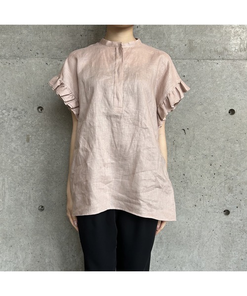 Liesse（リエス） ブラウス シャツ リネンフリルスリーブブラウス