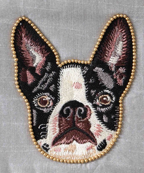 Three Four Time（スリーフォータイム） ポーチ ドッグ刺繍ポーチ
