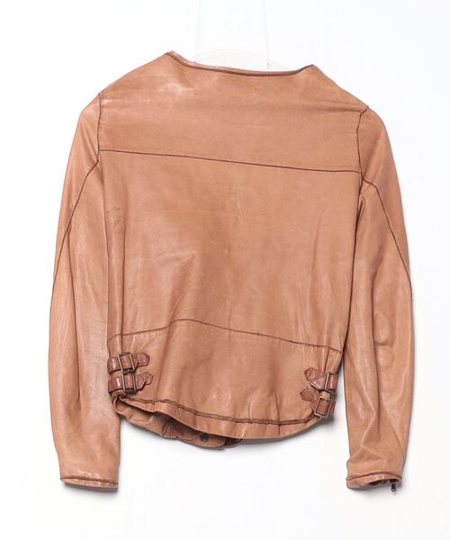 「sisii」 レザーブルゾン XX-SMALL ベージュ レディース_画像2