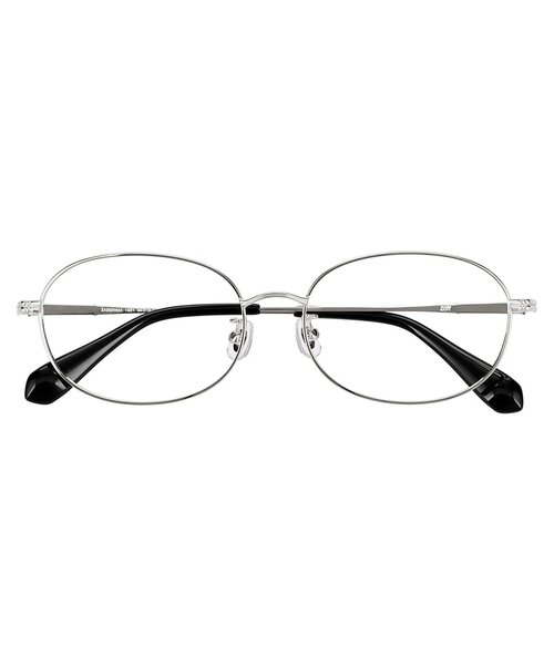 Zoff 伊達メガネ メガネ 眼鏡 オーバル型 メガネ｜メタル