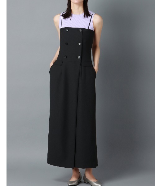 美品❤定価3.2万❤CIS. リネンルックコンビネゾン ブラック　Lサイズ　40 CIS.（シス） ワンピース CIS．リネンルックコンビネゾン