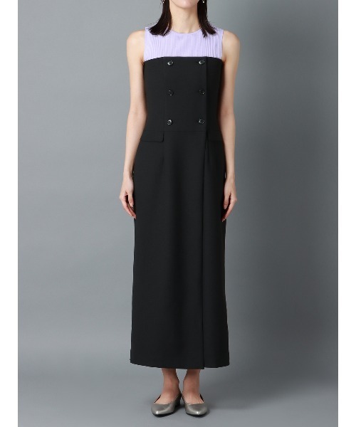 美品❤定価3.2万❤CIS. リネンルックコンビネゾン ブラック　Lサイズ　40 CIS.（シス） ワンピース CIS．リネンルックコンビネゾン