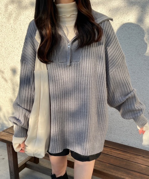 「nemne store」 長袖ニット MEDIUM ブルー レディース_画像7