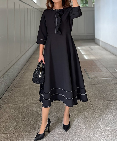 定価22,000円 新品タグ付き⭐︎セントルーニー　フリルステッチワンピース ST.ROONEY ワンピース フリルステッチワンピース「低身長・小柄