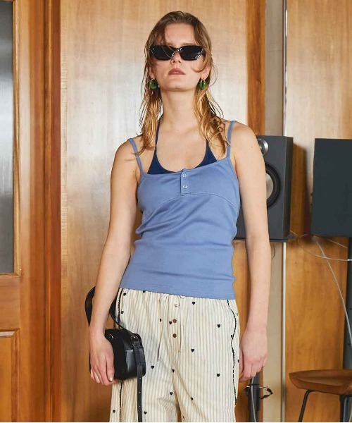 【MAISON SPECIAL】レイヤードキャミソール MAISON SPECIAL キャミソール Henley Neck Layered Camisole