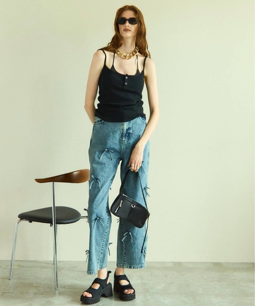 MAISON SPECIAL キャミソール Henley Neck Layered Camisole